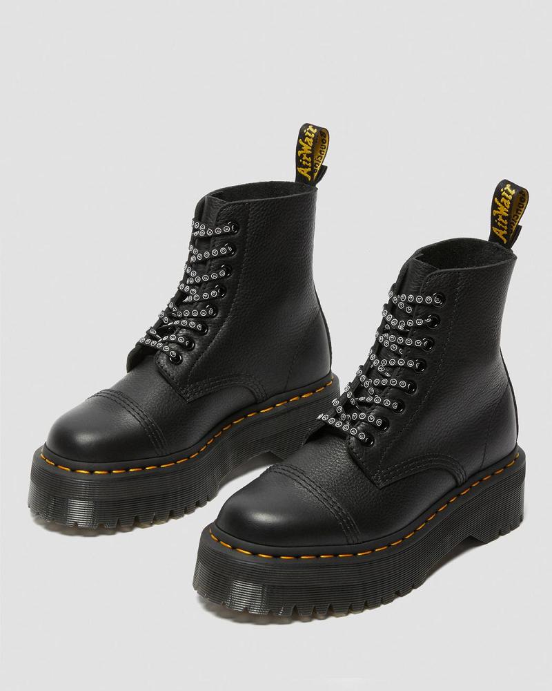 Dr Martens Sinclair Lazy Oaf Læder Platform Støvler Dame Sort | DK 254LIS